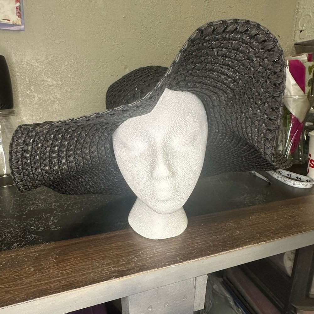 Stylish Black Woven Sun Hat